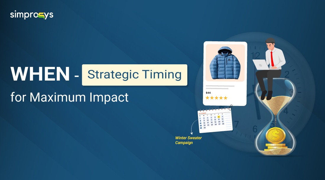 Image depicting the WHEN - WH Family strategy in digital marketing. We have used hourglass to show time and a google ads image. Further, we have also showed a calendar to show how timing is important.