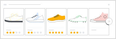 Google Shopping Results for Shoes showing the product ratings.