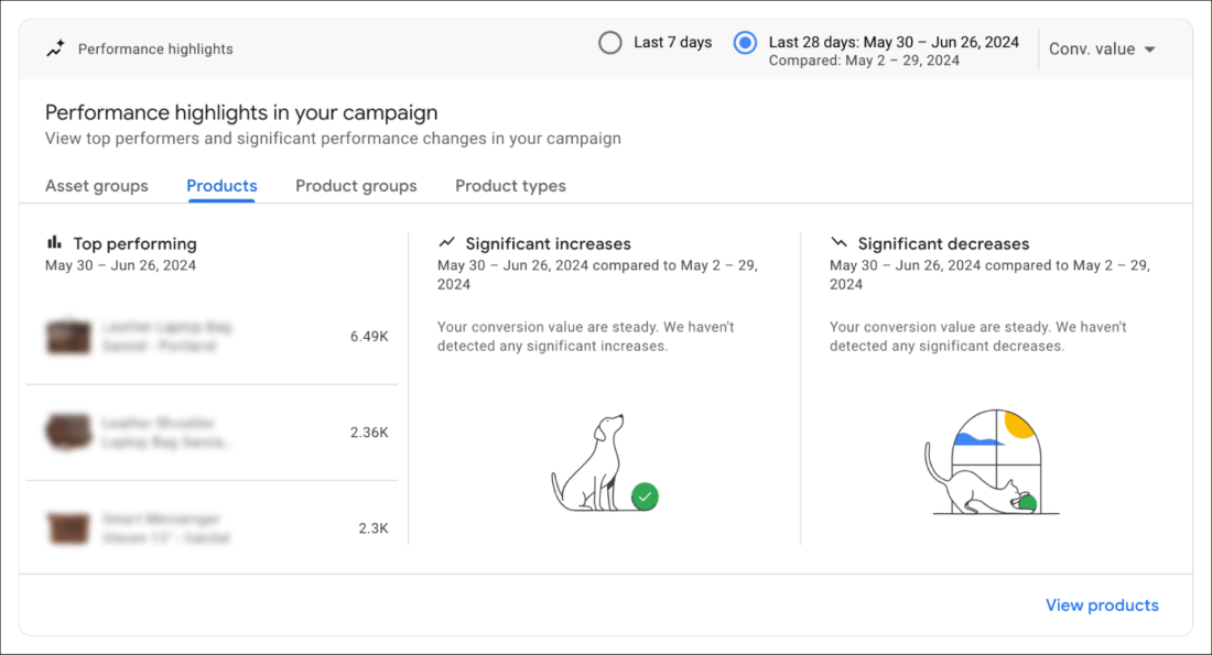 Image showing the insights section in your Google Ads account