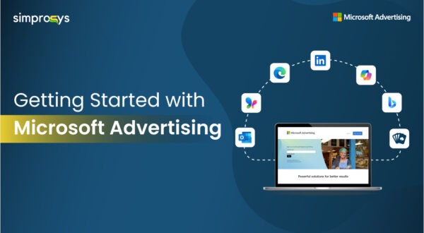 Image showing a laptop with the Microsoft website on the screen. Around the laptop are logos for different Microsoft apps and services like Outlook for email, MSN for news, Edge web browser, LinkedIn for jobs, Bing search, and Microsoft games. The image shows all the different places where Microsoft can show ads to people